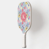 Farbiges Fruchtmuster Monogram Pickleball Schläger (Links)