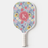 Farbiges Fruchtmuster Monogram Pickleball Schläger (Vorderseite)
