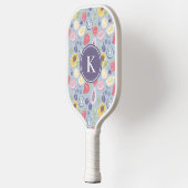 Farbiges Fruchtmuster Monogram Pickleball Schläger (Links)