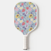 Farbiges Fruchtmuster Monogram Pickleball Schläger (Rückseite)