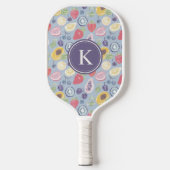 Farbiges Fruchtmuster Monogram Pickleball Schläger (Vorderseite)