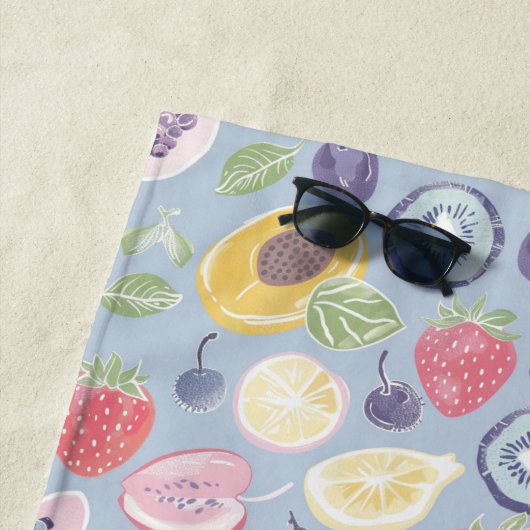 Farbiges Fruchtmuster Monogram Strandtuch (Beispiel)