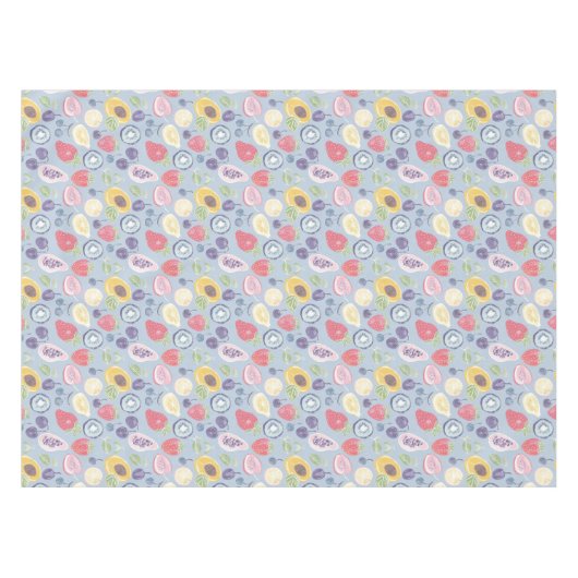 Farbiges Fruchtmuster Monogram Tischdecke (Vorderseite (Horizontal))