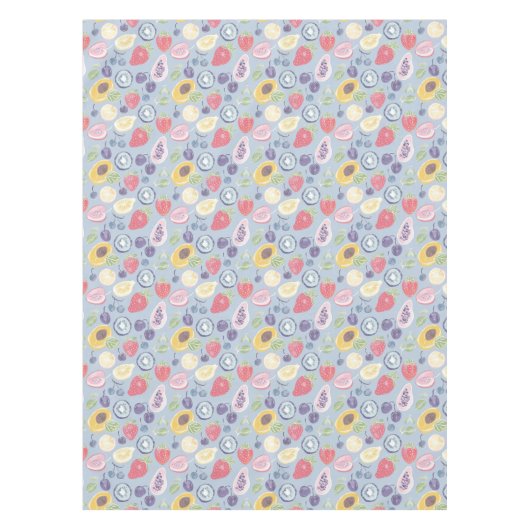 Farbiges Fruchtmuster Monogram Tischdecke (Vorderseite)