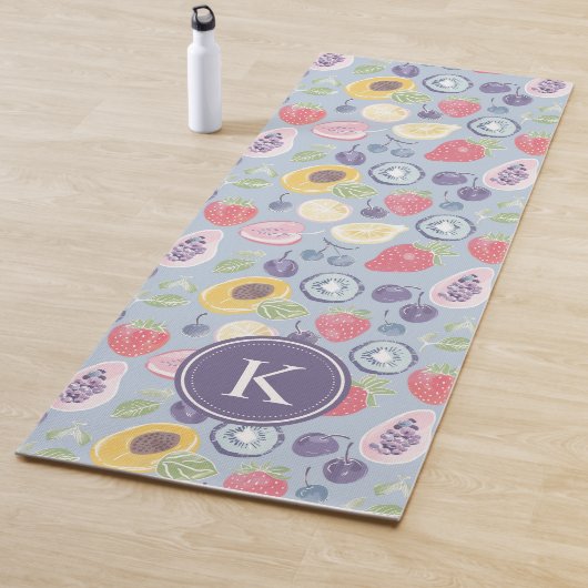 Farbiges Fruchtmuster Monogram Yogamatte (Beispiel)