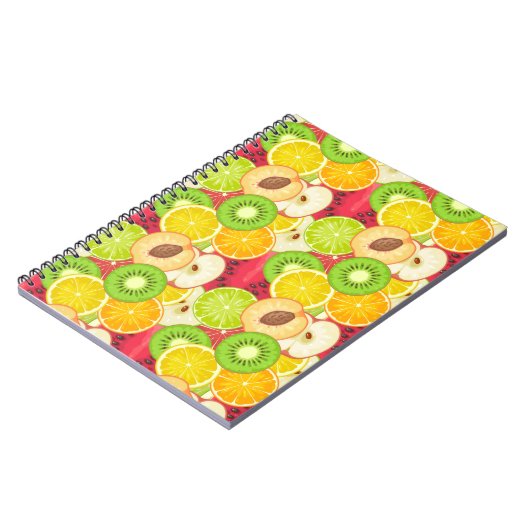 Farbiges Fruchtmuster Notizblock (Linke Seite)