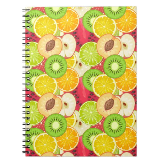 Farbiges Fruchtmuster Notizblock (Vorderseite)