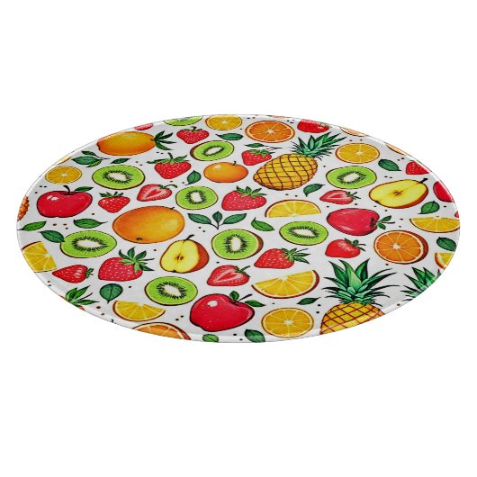 Farbiges Fruchtmuster Schneidebrett (Ecke)