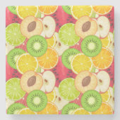 Farbiges Fruchtmuster Steinuntersetzer (Vorderseite)