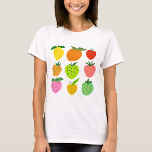 Farbiges Fruchtmuster T-Shirt