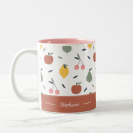 Farbiges Fruchtmuster Vorname Red Kitchen Zweifarbige Tasse