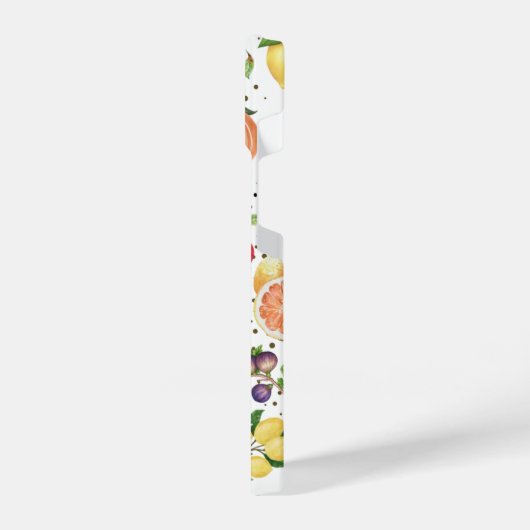 Farbiges Fruchtmuster Zitrusfrüchte iPhone Hülle (Linke Seite)