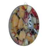 Farbiges Fruchtsortiment Dartscheibe (Vorderseite Links)