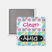 Farbiges Frühjahrs-Ostereier-Muster auf Baby Blue Magnet (Vorderseite/Rückseite)