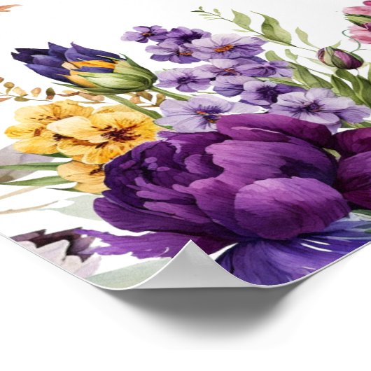 Farbiges Frühling Brautparty Begrüßungspapier Poster (Ecke)