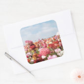 Farbiges Frühlingsblumen-Sticker Quadratischer Aufkleber (Umschlag)