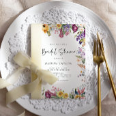 Farbiges Frühlingsfloral Brautparty Einladung
