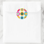 Farbiges Fun Circle Muster Runder Aufkleber (Tasche)