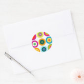 Farbiges Fun Circle Muster Runder Aufkleber (Umschlag)