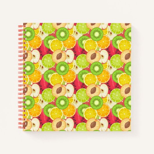 Farbiges Fun Frucht Muster Notizbuch (Vorderseite)
