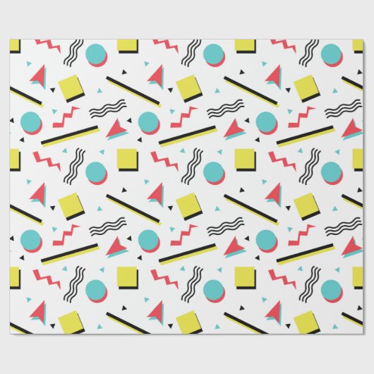 Farbiges Fun Memphis Muster Geschenkpapier (Flach)