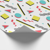 Farbiges Fun Memphis Muster Geschenkpapier (Ecke)