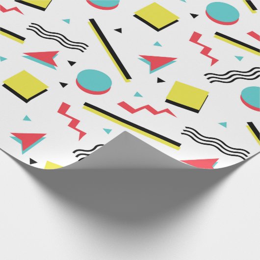 Farbiges Fun Memphis Muster Geschenkpapier (Ecke)