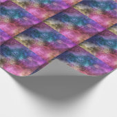 Farbiges Galaxiemuster Geschenkpapier (Ecke)