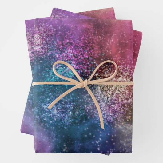 Farbiges Galaxiemuster Geschenkpapier Set (Beispiel)