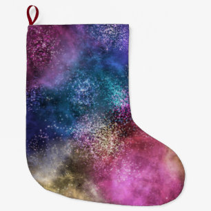 Farbiges Galaxiemuster Großer Weihnachtsstrumpf
