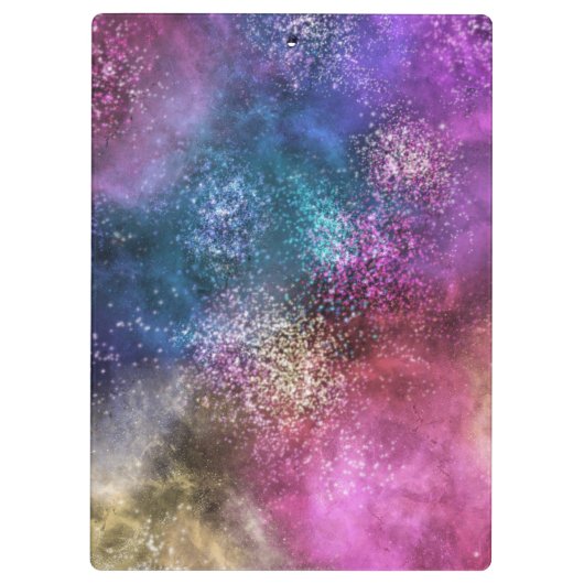 Farbiges Galaxiemuster Klemmbrett (Rückseite)