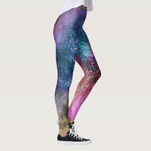 Farbiges Galaxiemuster Leggings