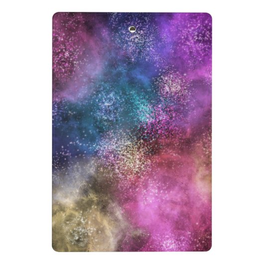 Farbiges Galaxiemuster Mini Klemmbrett (Rückseite)