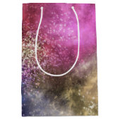 Farbiges Galaxiemuster Mittlere Geschenktüte (Vorderseite)