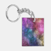 Farbiges Galaxiemuster Schlüsselanhänger (Vorderseite links)