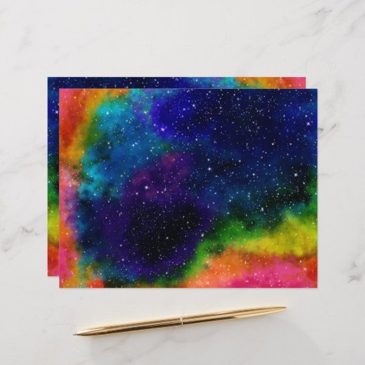 Farbiges Galaxiepapier (Vorderseite/Rückseite Beispiel)