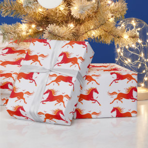 Farbiges Galoppierendes Pferde-Muster Geschenkpapier