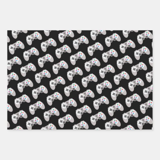 Farbiges Gamer-Videospiel Geschenkpapier Set (Vorderseite 2)