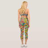 Farbiges Gebäude-Blockmuster Capri Leggings (Rückseite)