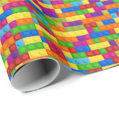 Farbiges Gebäude-Blockmuster Geschenkpapier (Rolleneckpunkt)