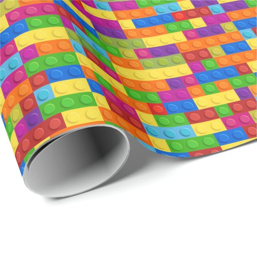 Farbiges Gebäude-Blockmuster Geschenkpapier (Rolleneckpunkt)