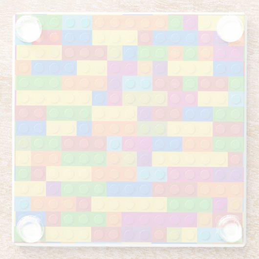 Farbiges Gebäude-Blockmuster Glasuntersetzer (Rückseite)