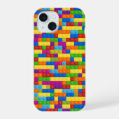 Farbiges Gebäude-Blockmuster iPhone 15 Hülle (Rückseite)