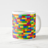 Farbiges Gebäude-Blockmuster Jumbo-Tasse (Vorderseite Rechts)