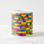 Farbiges Gebäude-Blockmuster Jumbo-Tasse (Vorderseite)