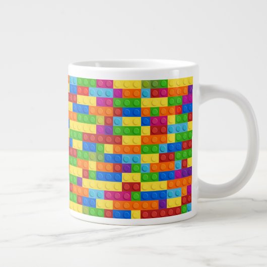 Farbiges Gebäude-Blockmuster Jumbo-Tasse (Rechts)
