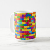 Farbiges Gebäude-Blockmuster Kaffeetasse (Vorderseite Links)