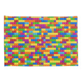 Farbiges Gebäude-Blockmuster Kissenbezug (Rückseite-Rechts)