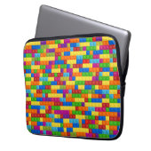 Farbiges Gebäude-Blockmuster Laptopschutzhülle (Vorderseite Links)