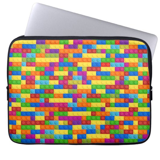 Farbiges Gebäude-Blockmuster Laptopschutzhülle (Vorderseite)